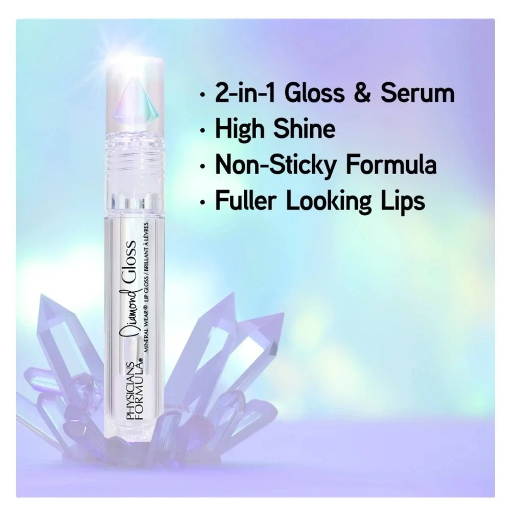 Physicians Formula Mineral Wear Diamond Gloss Crystal‎ Clear 1.3 fl oz  lot of 2